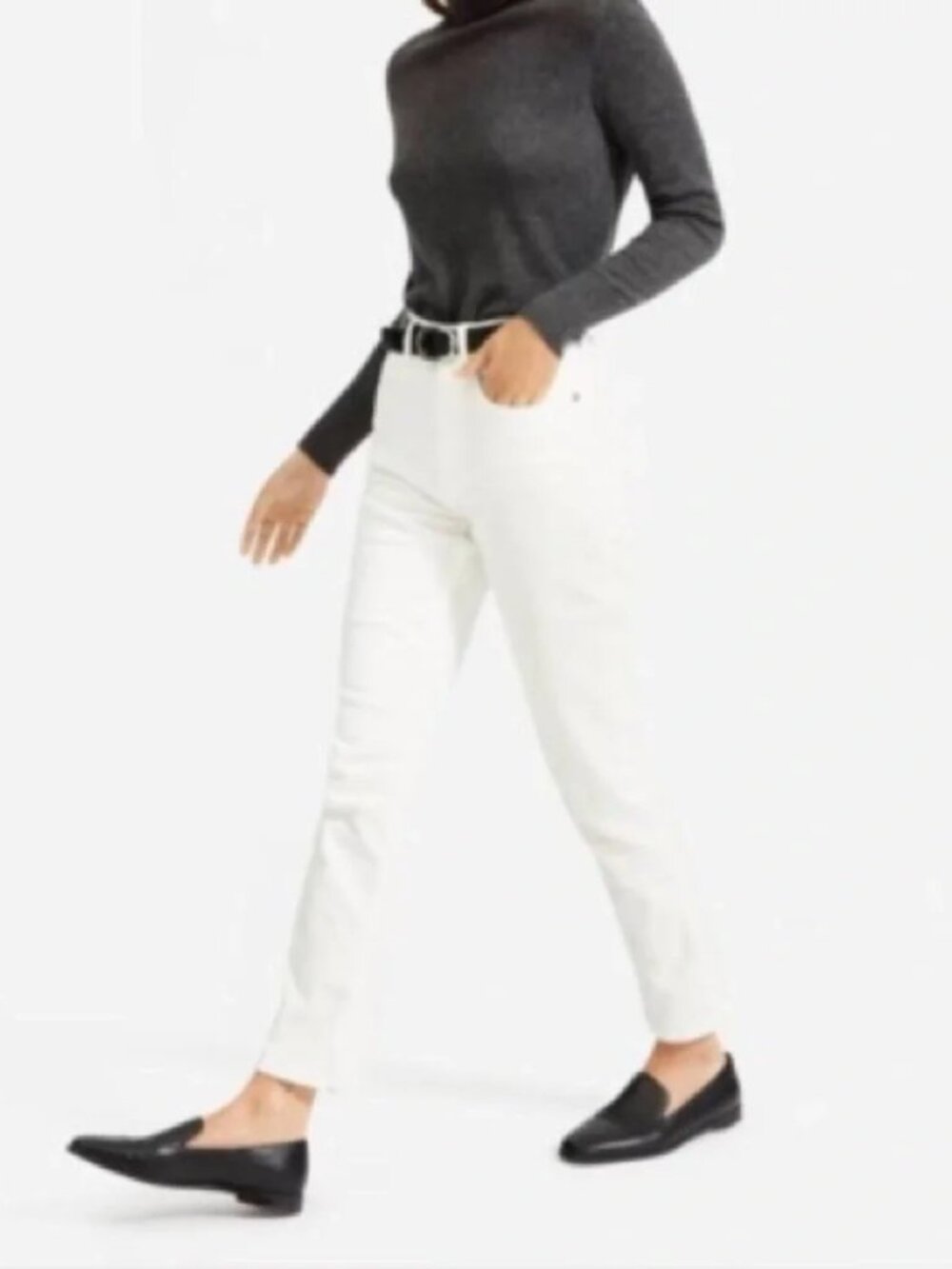 EVERLANE White Denim Ankle Straight Leg - EUC